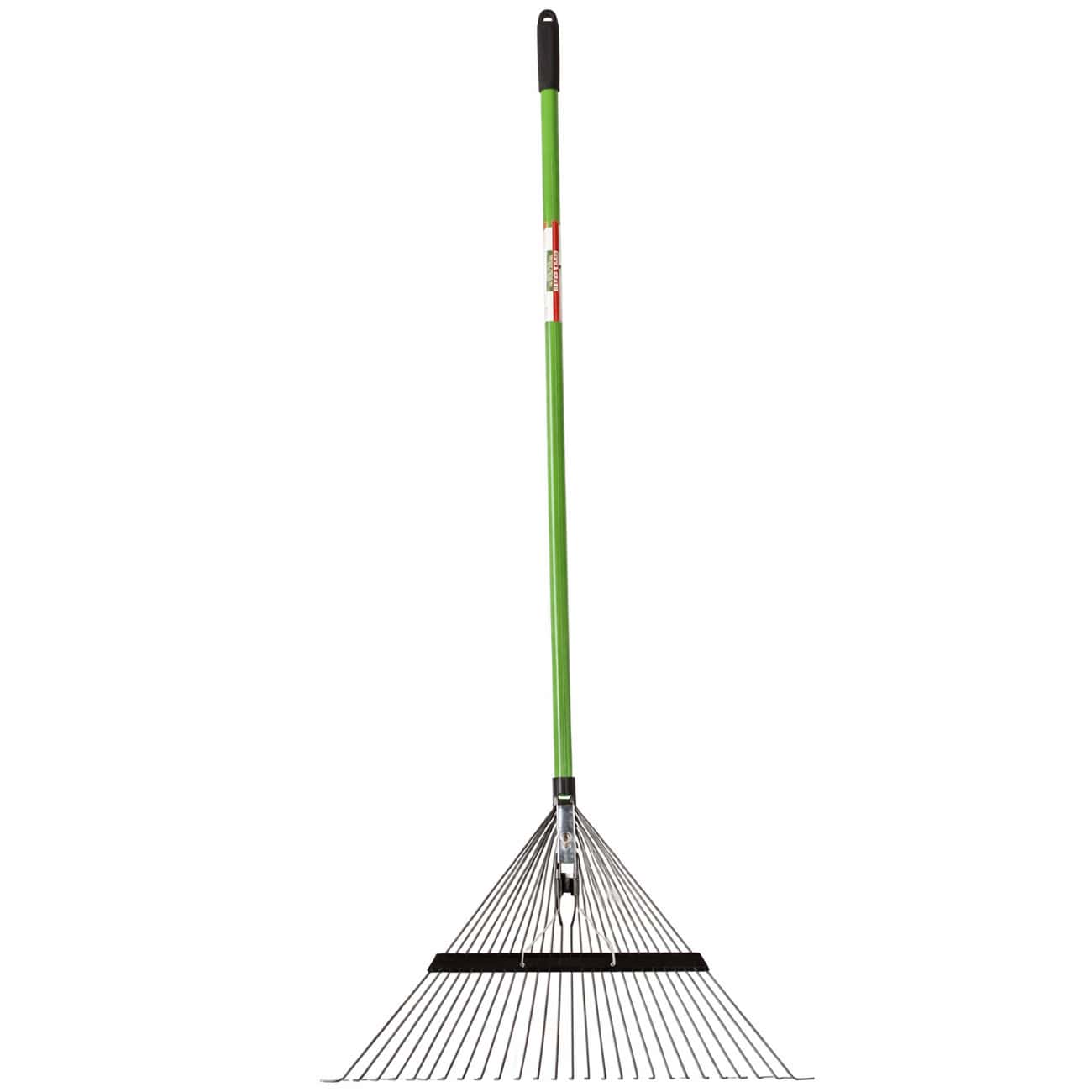 FUR-8676-2 Grebla gradina pentru frunze cu dinti reglabili, maner fibra de sticla 150 cm, cap din otel, 58x40x150 cm, verde Mob360 - imagine 1