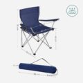 Set 2 scaune pliabile camping cu suport bauturi, husa transport, 52x84x81 cm, 120 kg, albastru Mob360 - imagine 3