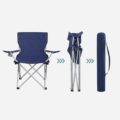 Set 2 scaune pliabile camping cu suport bauturi, husa transport, 52x84x81 cm, 120 kg, albastru Mob360 - imagine 4