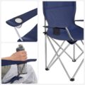 Set 2 scaune pliabile camping cu suport bauturi, husa transport, 52x84x81 cm, 120 kg, albastru Mob360 - imagine 5