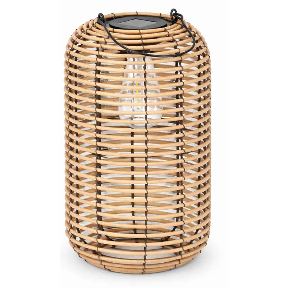 LAP-8921-3 Felinar solar metalic decorativ pentru gradina, 32 cm, bej Mob360 - imagine 1