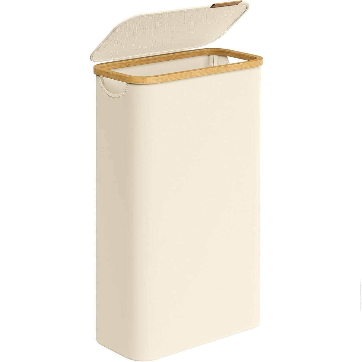 LCB506W01-8 Cos rufe slim pentru spatii inguste, sac detasabil, 65 litri, 42x23x71 cm, crem Mob360 - imagine 1