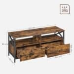 VASAGLE Comoda TV cu 2 sertare si 2 rafturi, cadru metalic, stil industrial, 120x40x50 cm, maro rustic Mob360 - imagine 2