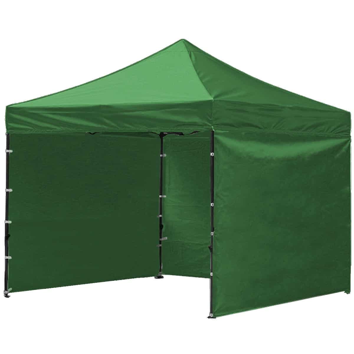 NAM-7472-9 Cort tip pavilion cu 3 pereti laterali, structura solida otel si acoperis impermeabil PVC, 3x3 m cu inaltime reglabila, verde Mob360 - imagine 1