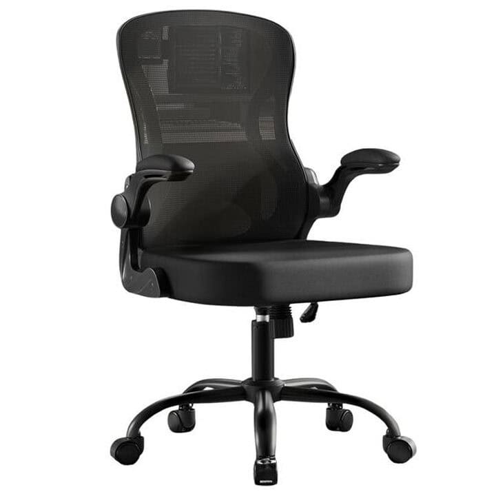 OBN042BH02-8-rotated Scaun de birou ergonomic, reglabil pe inaltime, suport lombar, functie balans, 60x60x105 cm, negru Mob360 - imagine 1