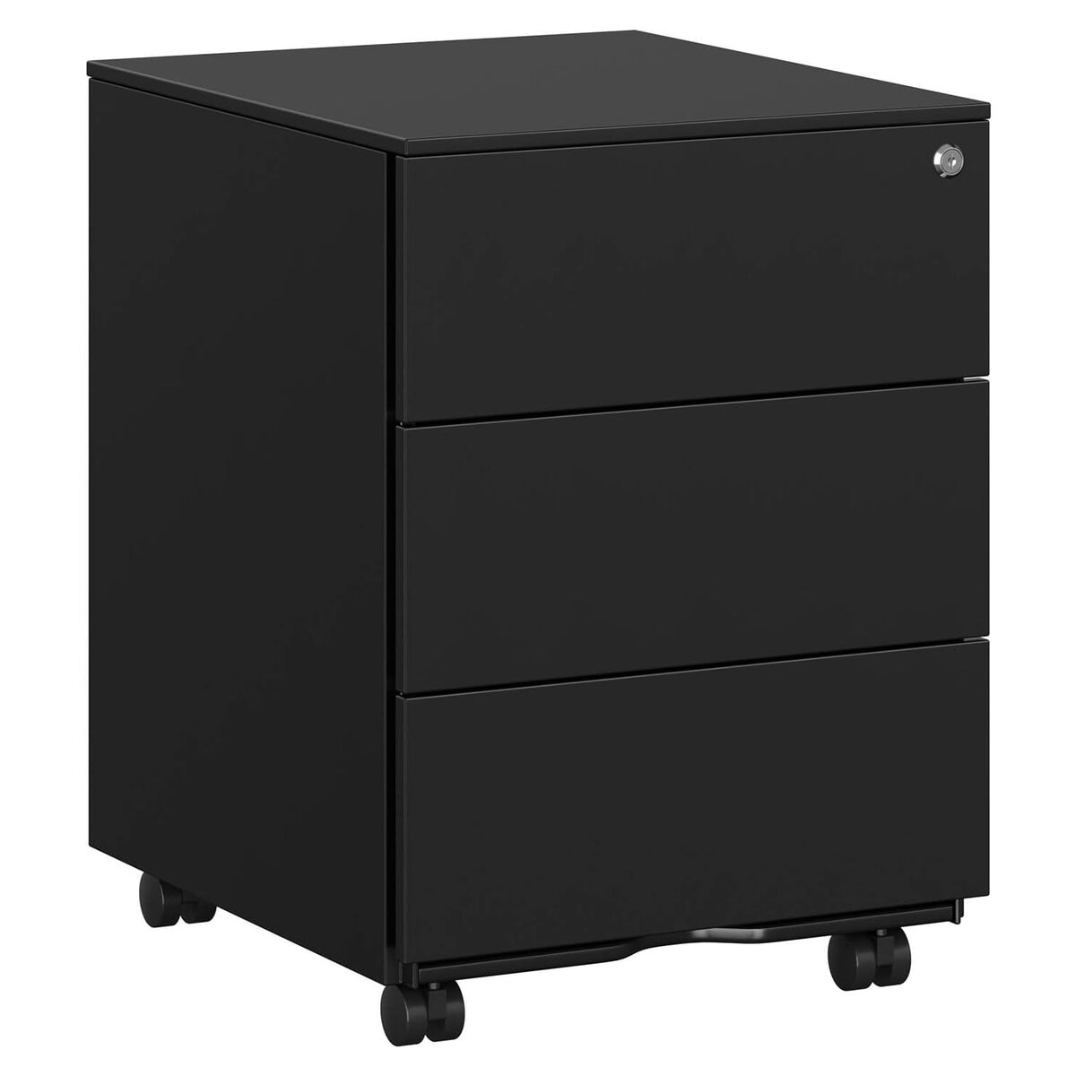 OFC63BK-6 Dulap mobil rollbox pentru birouri, 3 sertare pentru documente, corp pre-asamblat, 45x39x54 cm, negru Mob360 - imagine 1