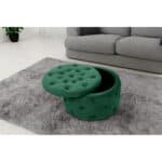 Taburet Alia cu spatiu depozitare, tapitat cu velur, 55x30 cm, verde Mob360 - imagine 3