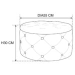 Taburet Alia cu spatiu depozitare, tapitat cu velur, 55x30 cm, roz Mob360 - imagine 2
