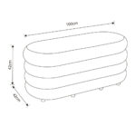 Taburet tapitat Puffo cu spatiu de depozitare, velur, 100x42x42 cm, crem Mob360 - imagine 5