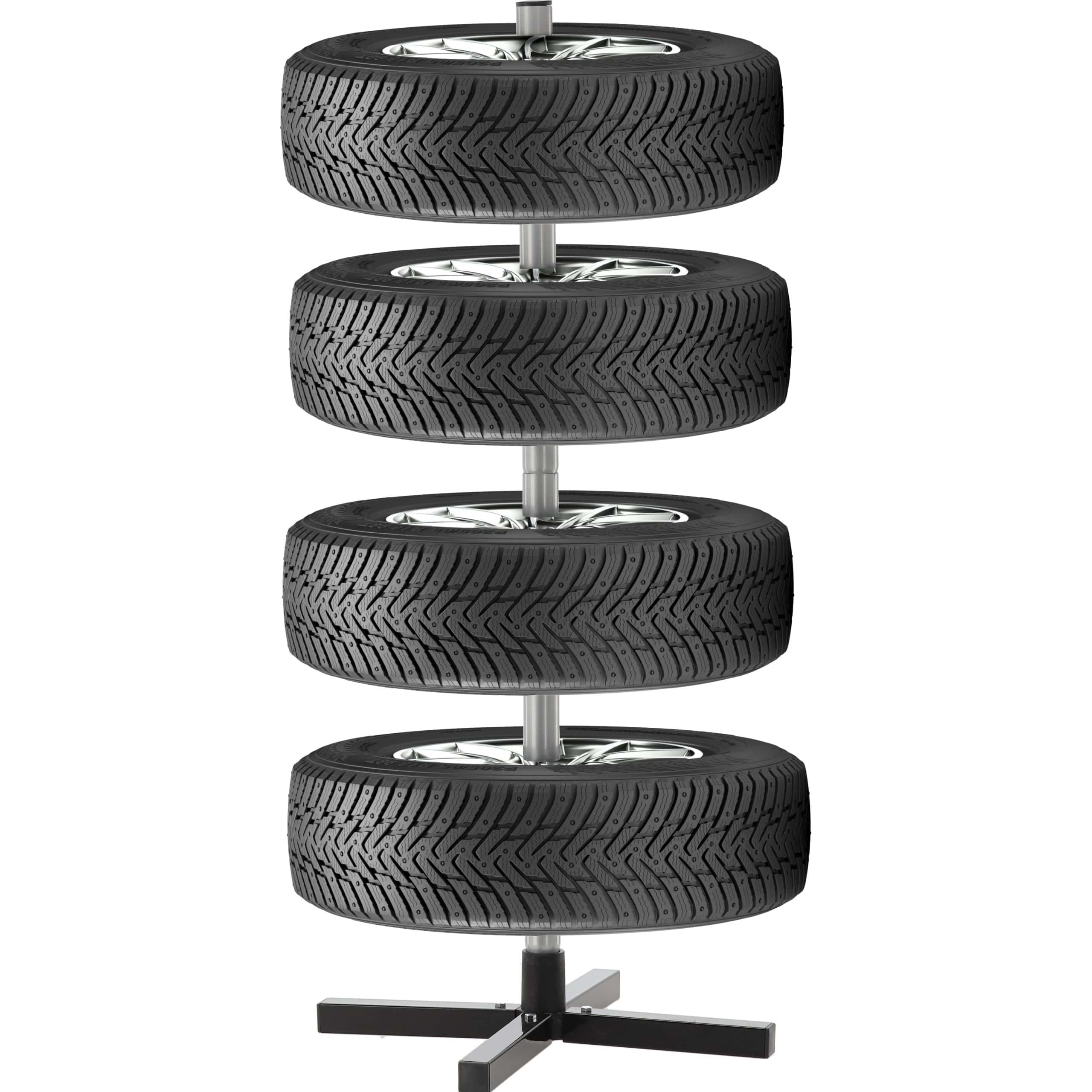 REA5202-3 Suport depozitare anvelope 4 roti, cadru metalic, 45x45x105 cm, capacitate 100 kg, negru Mob360 - imagine 1