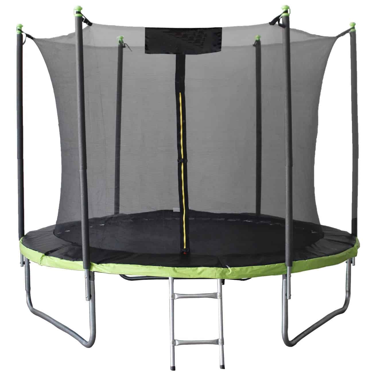 TRA4262 Trambulina gradina 252 cm cu scara si plasa interioara, maxim 100 kg, verde Mob360 - imagine 1