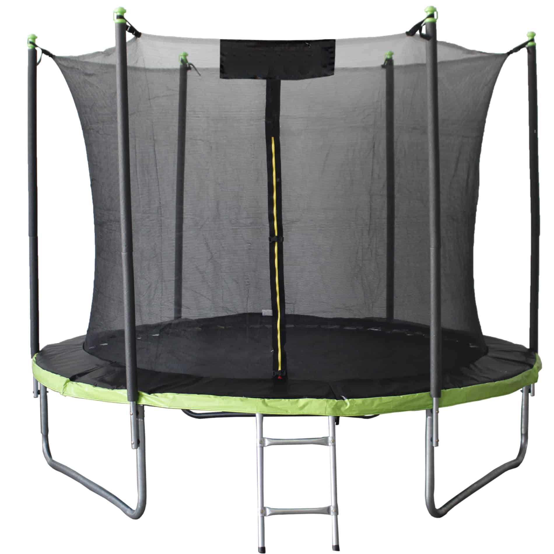 TRA4279-7 Trambulina gradina 312 cm cu scara si plasa interioara, maxim 150 kg, verde Mob360 - imagine 1