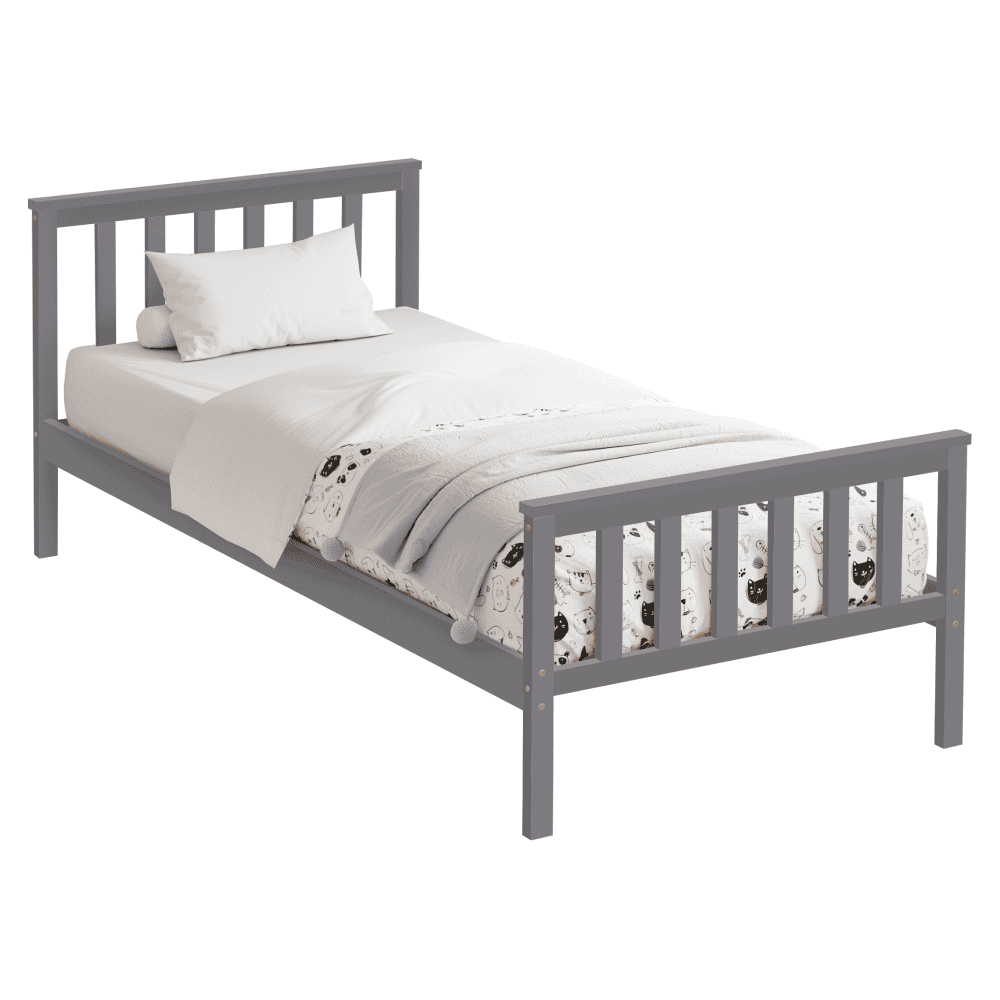 anatra-postel-dod-90-siva-01 Pat cu somieră, gri, 90x200, ANATRA - imagine 1