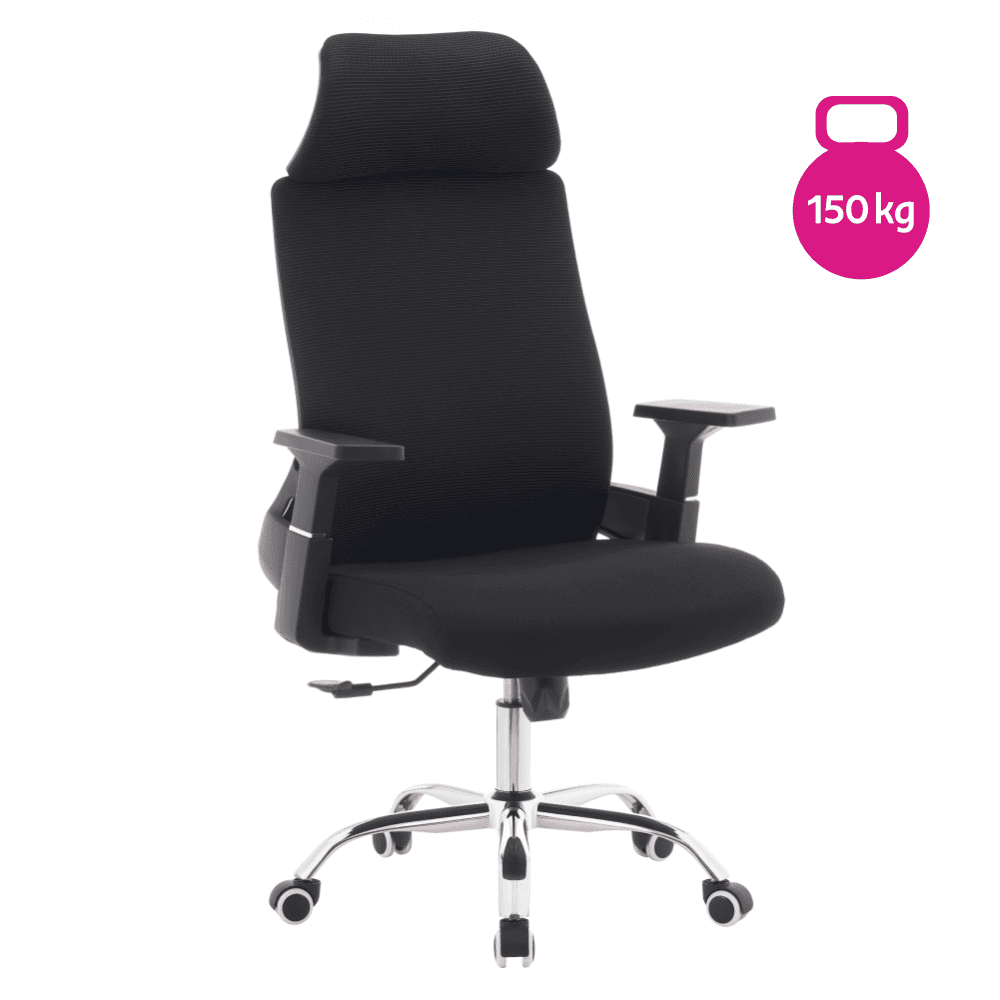 holger-kanc-kres-siva-cierna-d-000 Fotoliu de birou, negru/crom, portanţă 150 kg, HOLGER - imagine 1