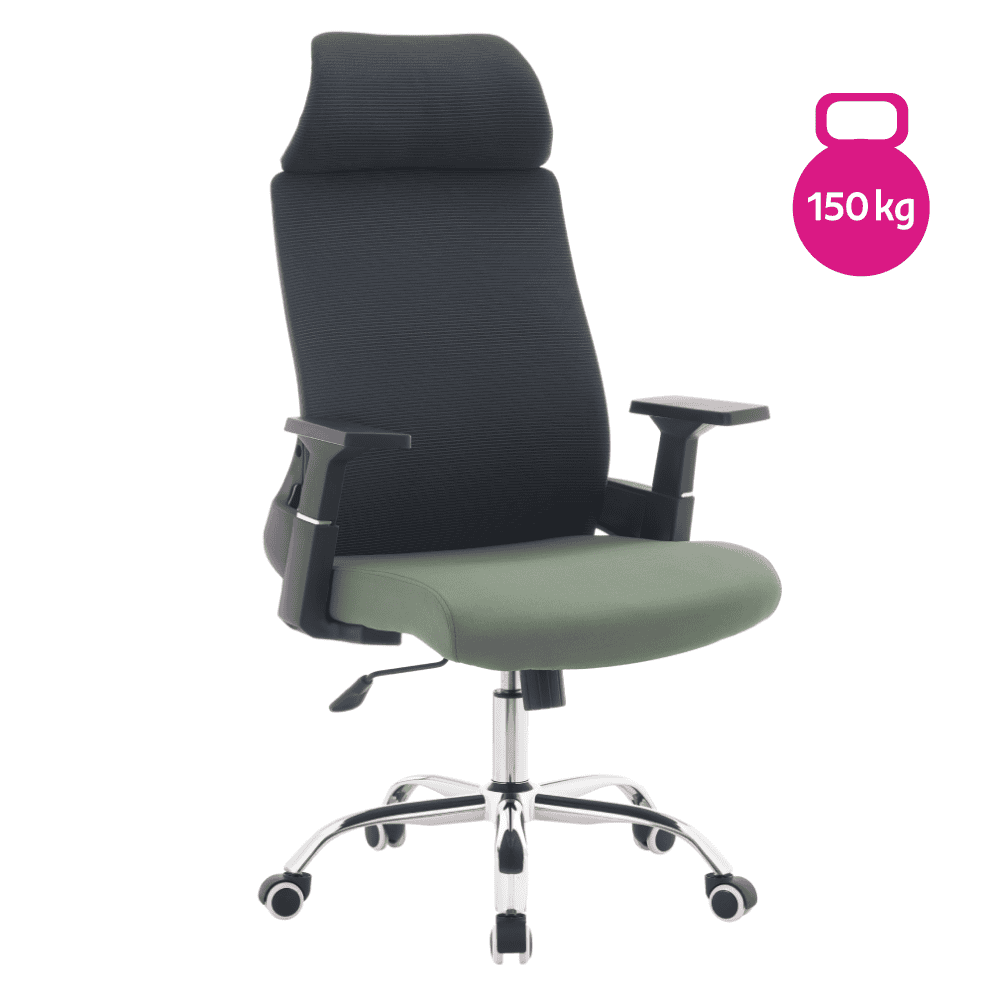 holger-kanc-kres-siva-zelena-d-000 Fotoliu de birou, gri închis/verde/crom, portanţă 150 kg, HOLGER - imagine 1