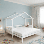 Pat Montessori cu pat suplimentar, alb, 90x200, KESIO - imagine 7
