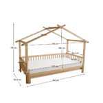 Pat Montessori cu pat suplimentar, natural, 90x200, KESIO - imagine 4
