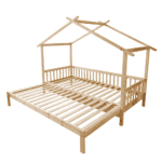 Pat Montessori cu pat suplimentar, natural, 90x200, KESIO - imagine 6