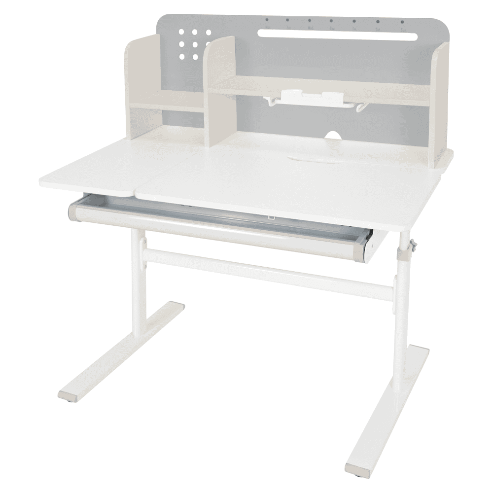 odin-dod-rast-stol-01 Masă de scris crescătoare, gri/alb, ODIN - imagine 1