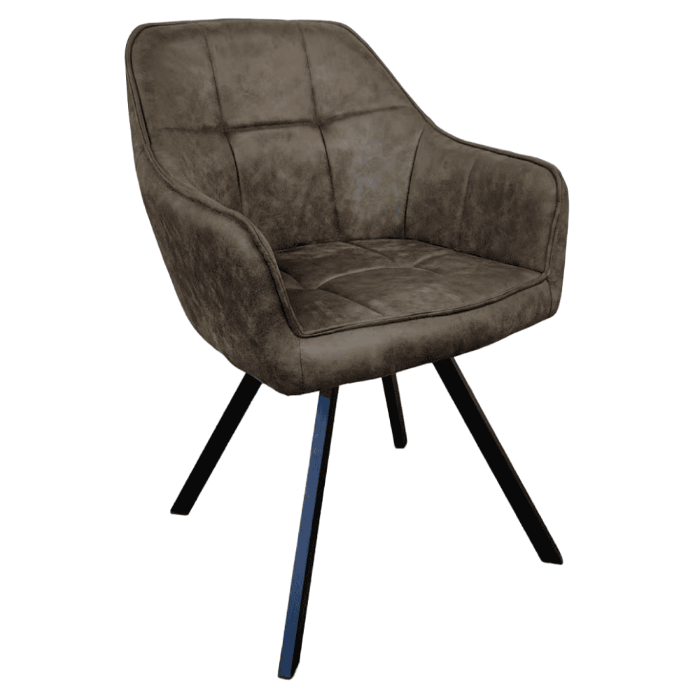 samanta-stolicka-zelena-1 Fotoliu pentru sufragerie pivotant, ţesătură cu efect de piele periată verde, SAMANTA - imagine 1