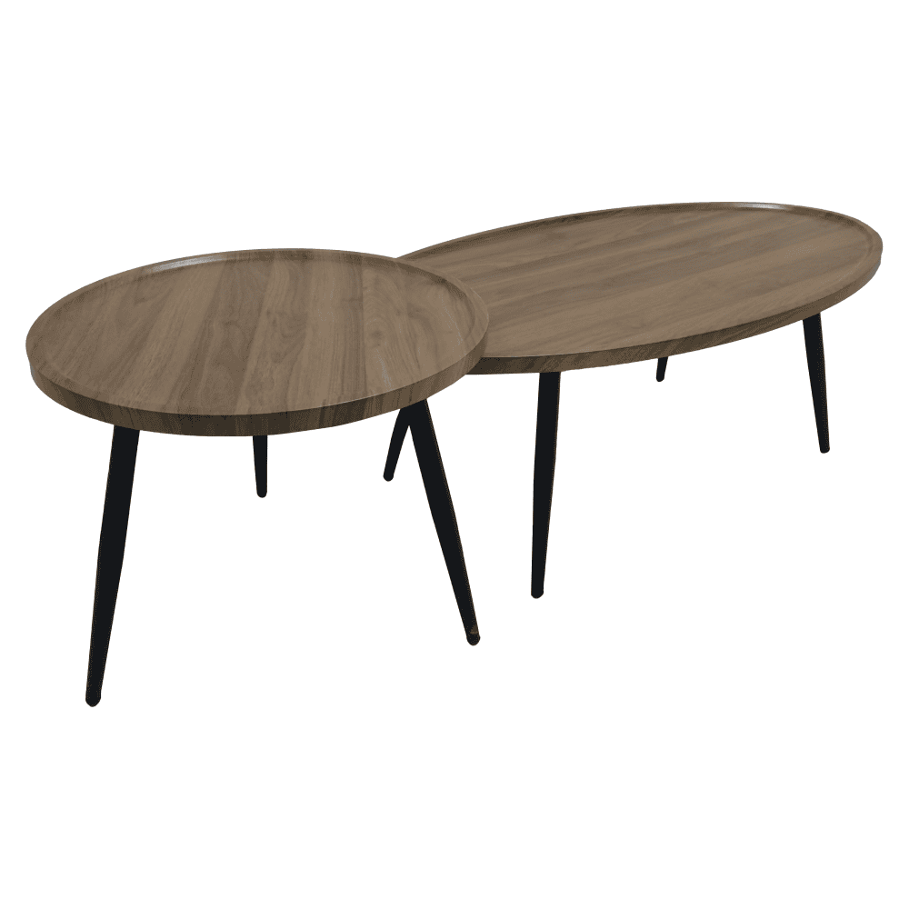 silvio-konf-stolik-dod-dub-01 Măsuţe de cafea, set de 2 buc., stejar/negru, SILVIO - imagine 1