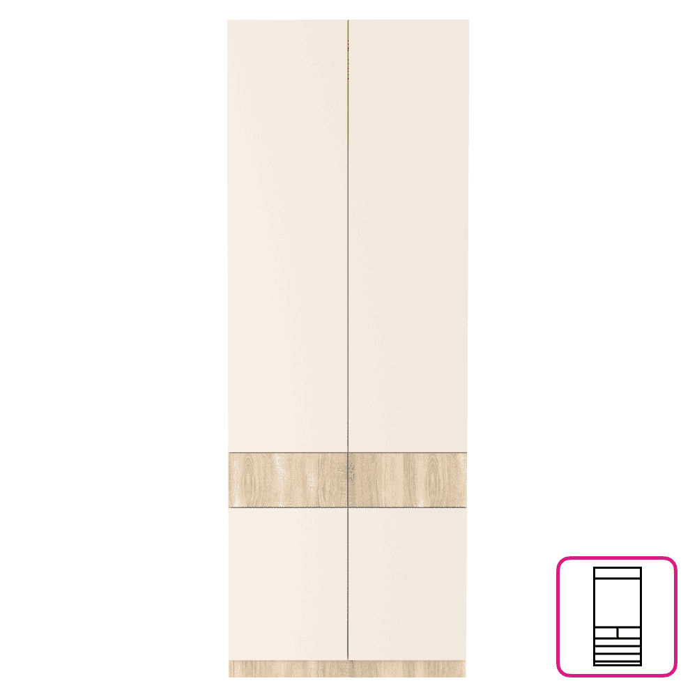 vertio-szf4d2s-skrina-02-dod Dulap, stejar sonoma/caşmir, VERTIO SZF4D2S - imagine 1