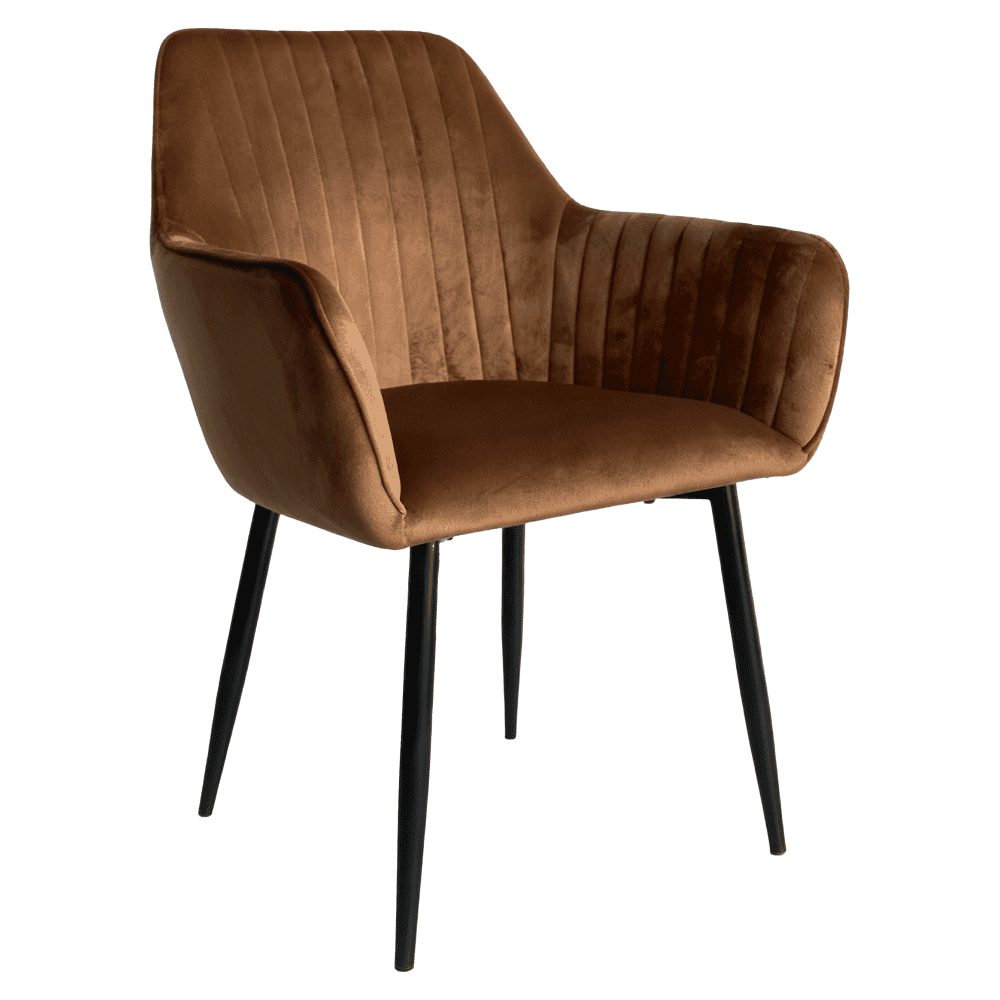 zirkos-dod-stolicka-hneda-02 Scaun de sufragerie, ţesătură maro Velvet/negru, ZIRKOS - imagine 1