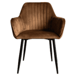 Scaun de sufragerie, ţesătură maro Velvet/negru, ZIRKOS - imagine 2