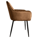 Scaun de sufragerie, ţesătură maro Velvet/negru, ZIRKOS - imagine 3