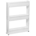 Sistem rafturi de depozitare HA110 cu roti pentru bucatarie sau baie cu 3 polite, alb Mob360