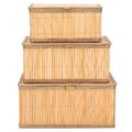 Set 3 cutii organizatoare din bambus, cu capac, diverse dimensiuni, maro Mob360 - imagine 3