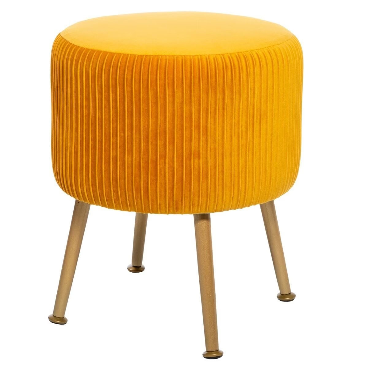 2-solaro-galben Taburet Atmosphera Solaro rotund cu baza aurie, 35x41 cm, galben mustar Mob360 - imagine 1