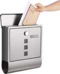 Cutie postala de exterior, pentru gard sau perete, din otel, 31x10x33cm, argintiu Mob360 - imagine 3