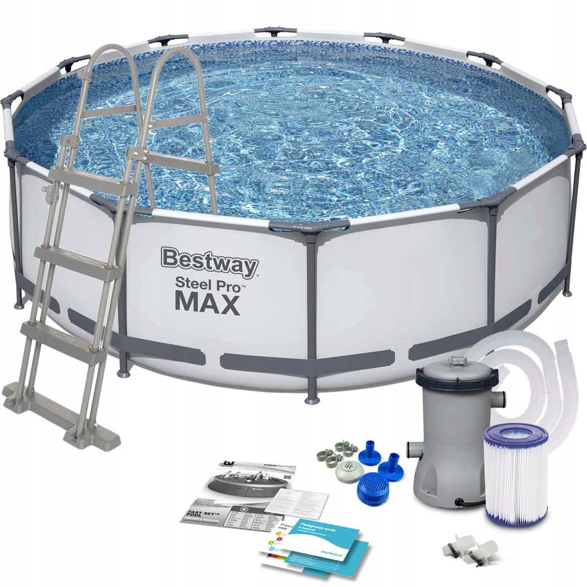 4-7 Piscina cadru metalic Bestway, 366x100cm, 9.150 litri, cu pompa de filtrare si scara Mob360 - imagine 1