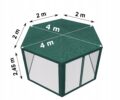 Pavilion cu plasa anti-insecte, fermoar, hexagonal, 200cm, Verde Mob360 - imagine 6