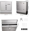Cutie postala de exterior, pentru gard sau perete, din otel, 31x10x33cm, argintiu Mob360 - imagine 5
