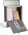 Cutie postala de exterior, pentru gard sau perete, din otel, 31x10x33cm, argintiu Mob360 - imagine 6