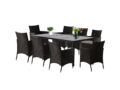 Set mobilier gradina 8 scaune si masa 196x98x73 cm, ratan si cadru otel zincat, blat masa sticla securizata, maro Mob360 - imagine 2