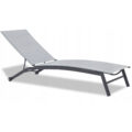 Sezlong pliabil reglabil pentru terasa si balcon, textilena si cadru otel, 195x63x90 cm, gri Mob360 - imagine 4