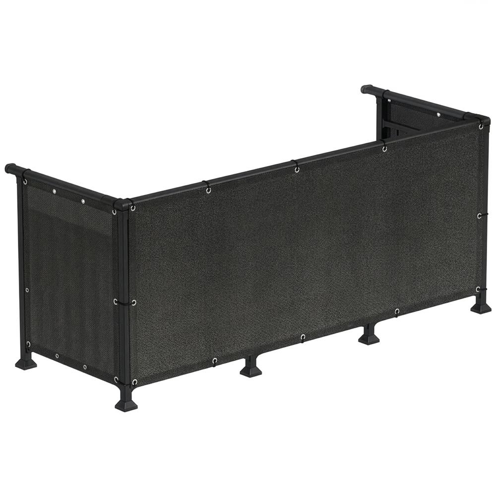 BN-1034-6 Paravan plasa umbrire pentru balustrada balcon, 95% umbrire, impermeabila, 700x90 cm, antracit Mob360 - imagine 1