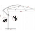 Umbrela gradina tip banana cu mecanism inclinare, impermeabila, diametru 300 cm, husa inclusa, verde Mob360 - imagine 5