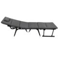 Fotoliu pliabil 2 in 1 tip sezlong, cu 5 pozitii, structura metalica si saltea inclusa, 180x58x89 cm, gri Mob360 - imagine 9