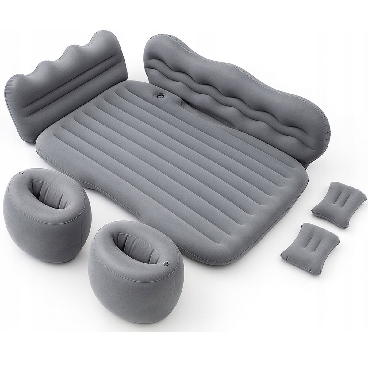 GO-F44C-9 Saltea auto gonflabila pentru bancheta spate cu perne si pompa, 128x76x15 cm, negru Mob360 - imagine 1