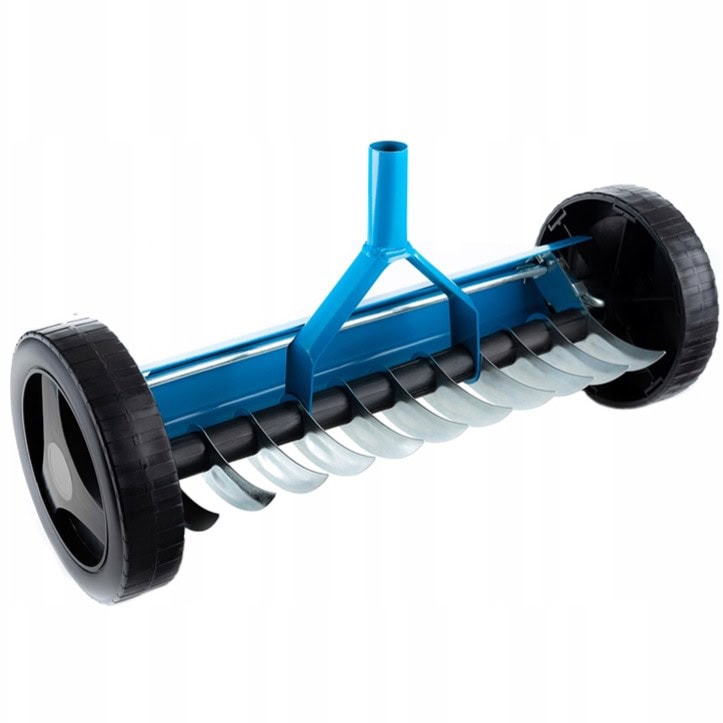 GO-O16-0 Aerator scarificator manual pentru gazon cu 11 lame din otel, 45 cm, cu roti Mob360 - imagine 1