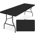 Masa dreptunghiulara pliabila multifunctionala, pentru gradina sau evenimente, 240x75x74 cm, negru Mob360 - imagine 2