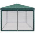 Set 4 pereti pentru pavilion gradina cu plasa tantari si acoperis, material PE 100 g/m2, 300x200 cm, verde Mob360 - imagine 8