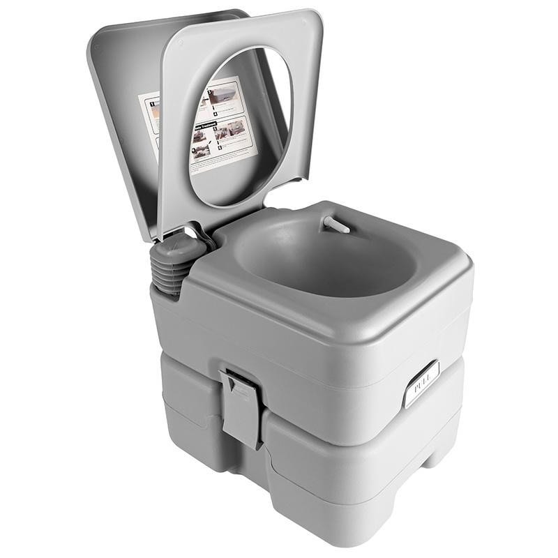GO-Q16D2-2 Toaleta portabila turistica cu rezervor apa curata 12 L si reziduala 12L, design compact, maxim 200 kg, 43x34x42 cm, gri Mob360 - imagine 1
