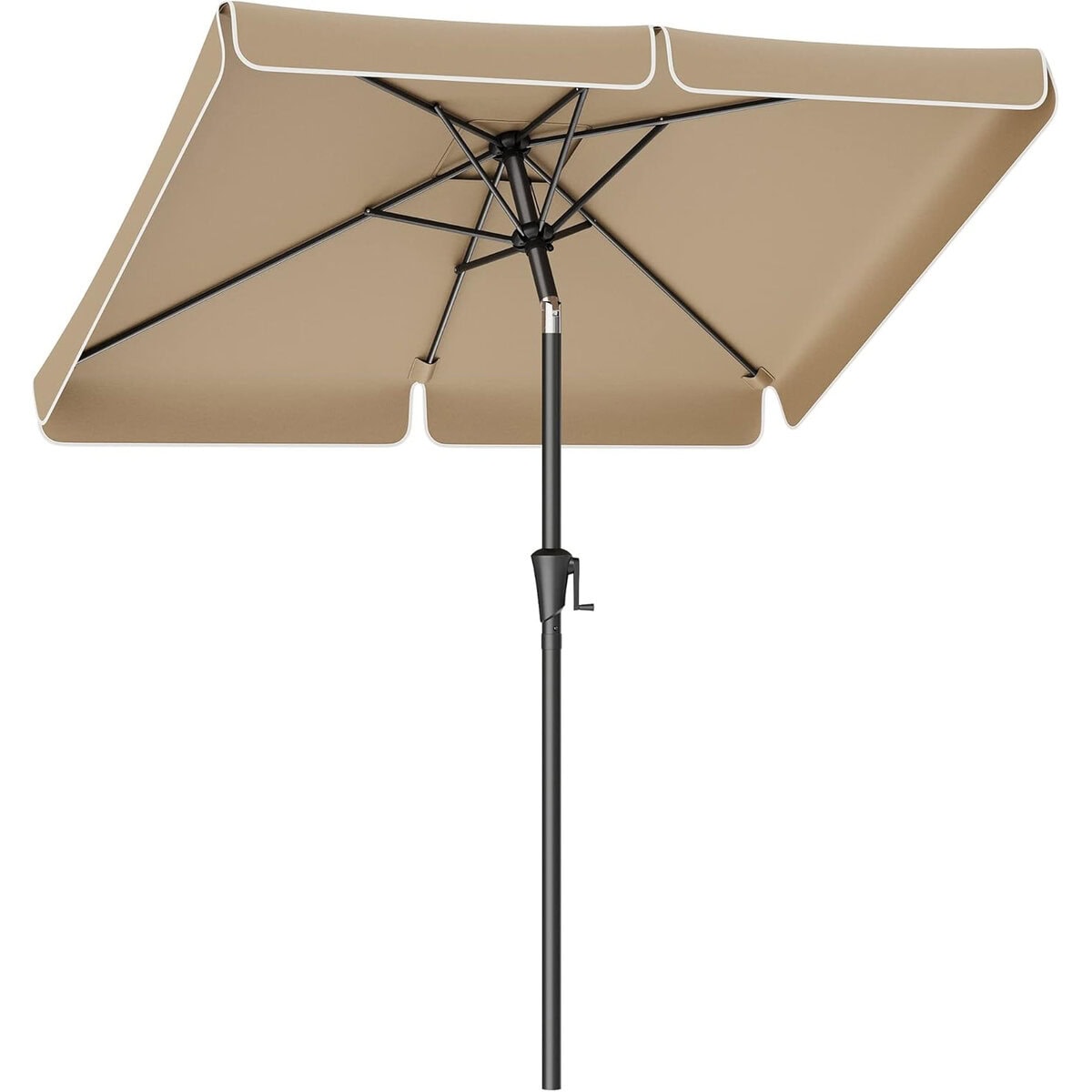 GPU048K01-8 Umbrela de gradina cu manivela, 200x150 cm, UPF 50+, inclinare 30°, structura metalica, maro taupe Mob360 - imagine 1