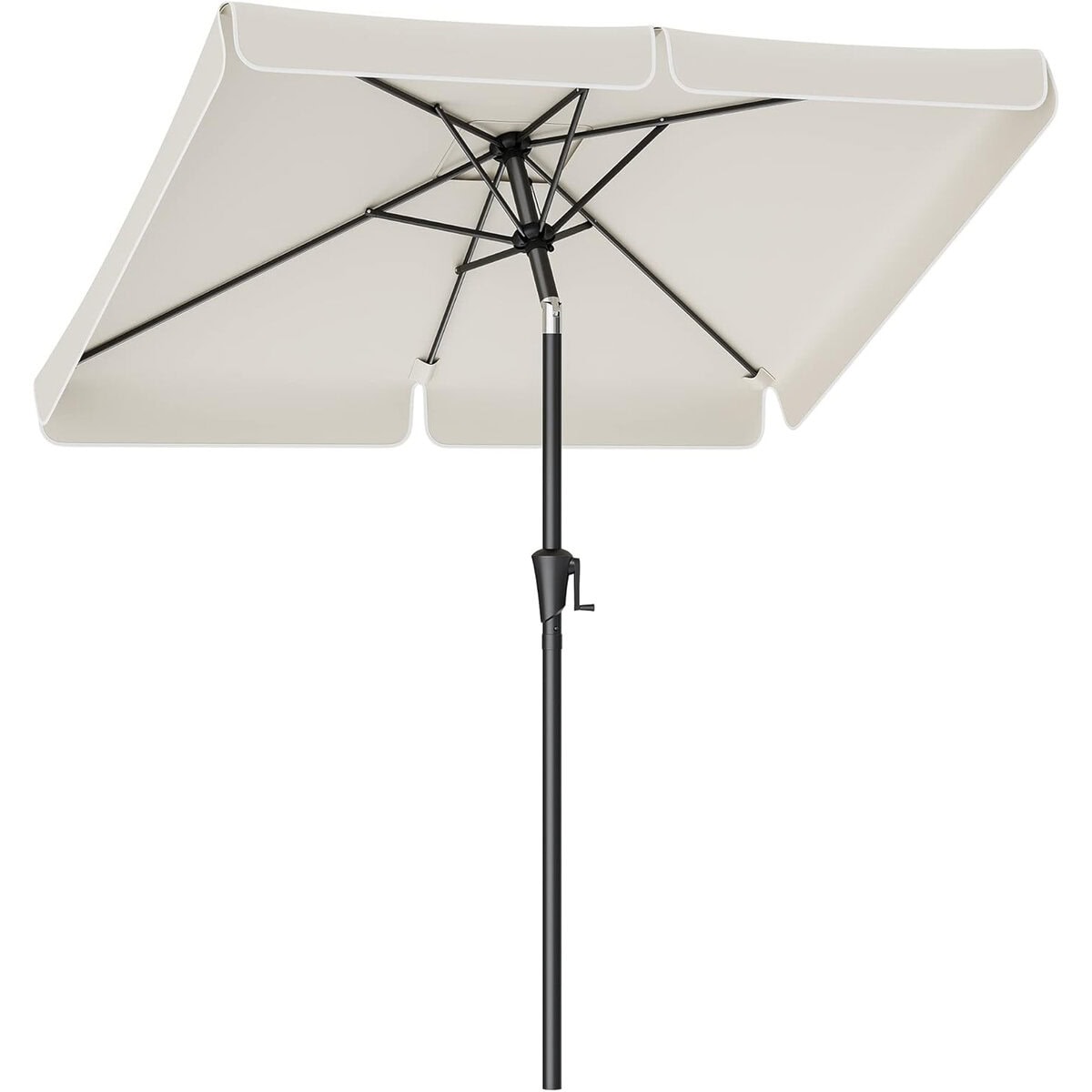 GPU048M01-8 Umbrela de gradina cu manivela, 200x150 cm, UPF 50+, inclinare 30°, structura metalica, bej Mob360 - imagine 1