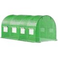 Folie pentru sera gradina 450x200x200 cm, 140 g/m², armata cu plasa, UV4, 9 ferestre, verde Mob360 - imagine 3